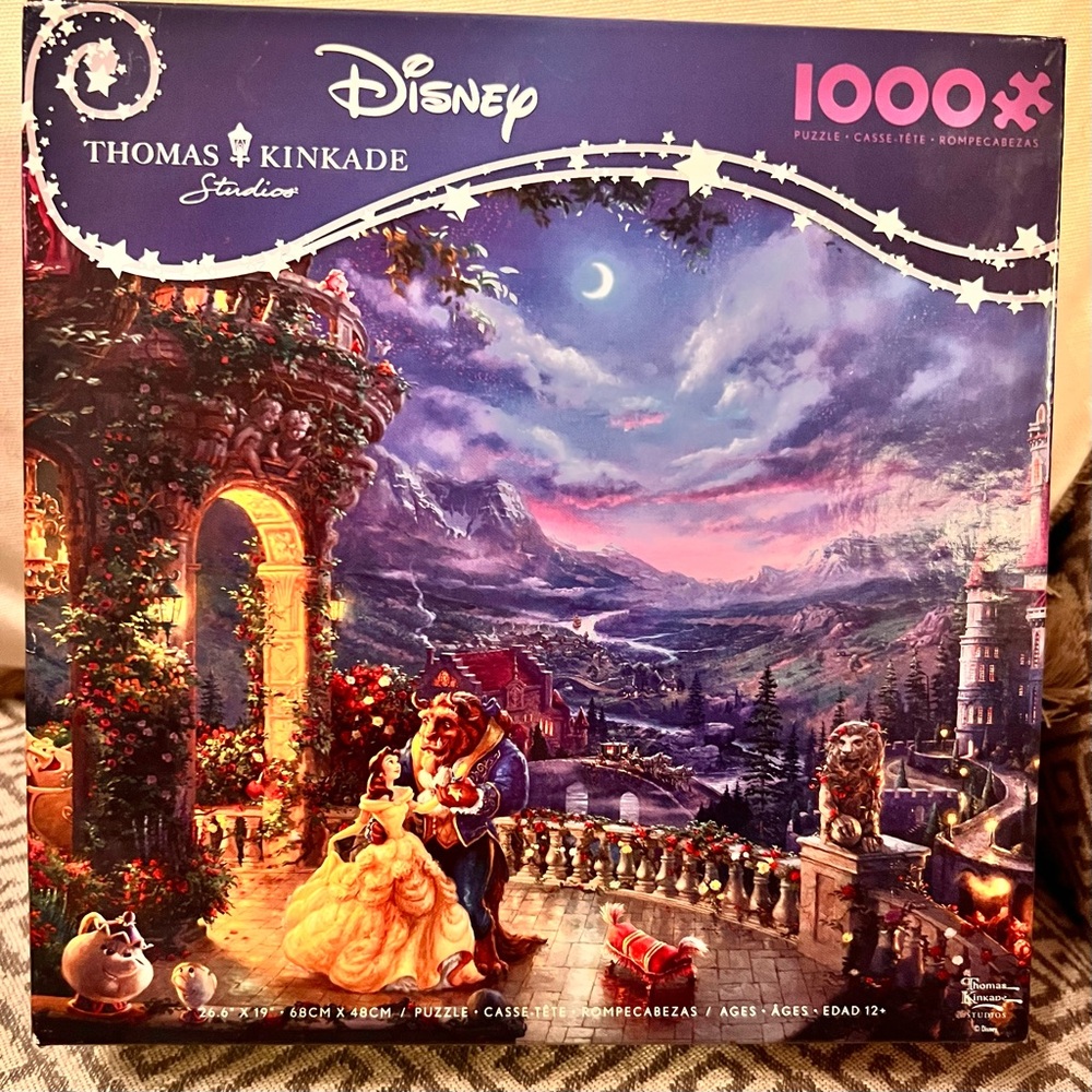 New Disney Thomas Kinkade Disney Beauty and the Beast 2023 Dancing Puzzle
